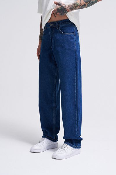 Machinist Ανδρικό εφέ Relaxed Baggy Jeam σκούρο μπλε παντελόνι