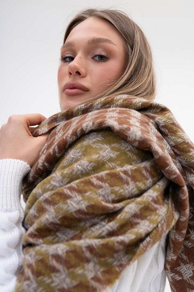 FENZA SCARF LISA DEGRADE WRENCH PATTERN MIXT DE LANA-AKRILĂ BĂRĂ DE IARNĂ