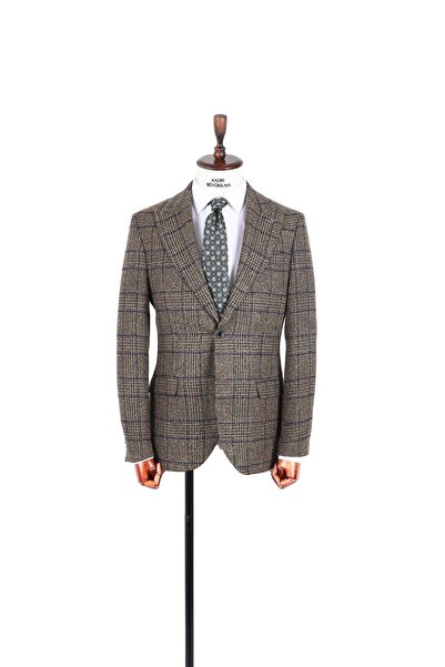 Kadir Büyükkaya Modern Slim Fit Dar Kesim Yün Erkek Ceket-kav5063w