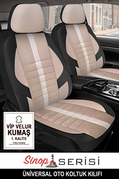 GM-DESIGN Sinop Series - Luxury Universal Car Seat Cover - Full Set of 5 Seats - Special Velur Fabric