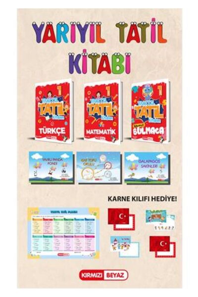 Kırmızı Beyaz Yayınları 1. SINIF YARIYIL TATİL KİTABIM KIRMIZI BEYAZ YAYINLARI