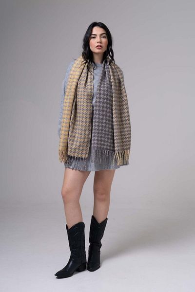FENZA SCARF LISA DEGRADE WRENCH PATTERN MIXT DE LANA-AKRILĂ BĂRĂ DE IARNĂ