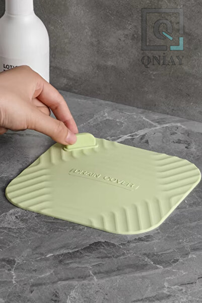 QNİAY Kare Silikon Mat Kötü Koku Önleyici Banyo Mutfak Lavabo Balkon Gider Tıpası Kapağı Böcek Önleyici