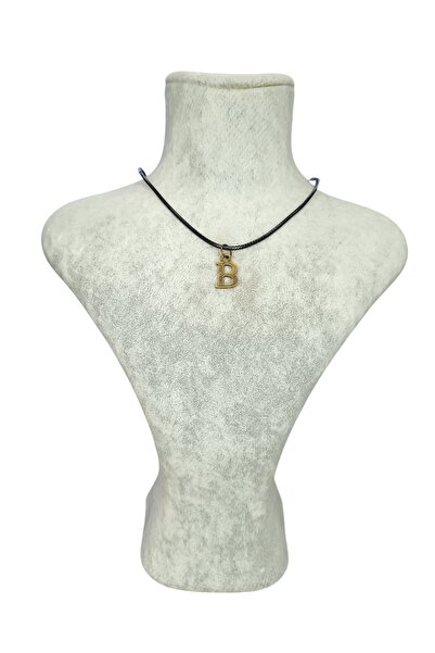 Mos Tespih قلادة برونزية من الجلد بحرف B