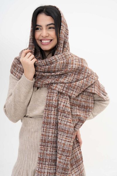 FENZA SCARF CRUCIETĂ DE IARNĂ LIVELY CU MODEL DE DESEN Lână-Acrilic