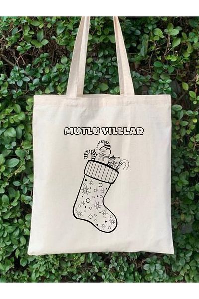 Cemira Christmas Gift Painting Bag New Year Painting Bag Snowman Cloth Bag Event Bag