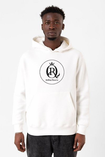 Tshirthane Ανδρικό φούτερ με κουκούλα με λογότυπο Rolling Quartz White