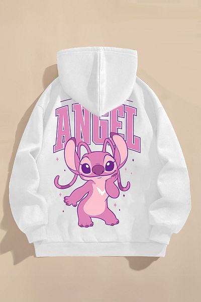 FEEL STYLE Hanorac pentru copii, cu trei fire, gros, iarnă, imprimat Lilo și Stitch Angel