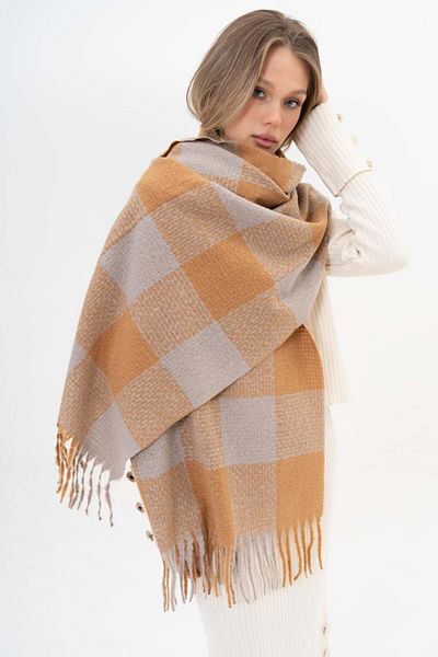 FENZA SCARF ABBEY ΤΕΤΡΑΓΩΝΟ ΜΟΝΤΕΝΙΟ ΜΑΛΛΙ-ΑΚΡΥΛΙΚΟ ΜΙΚΤΟ ΜΟΝΤΕΝΙΟ ΜΕ ΣΧΕΔΙΟ