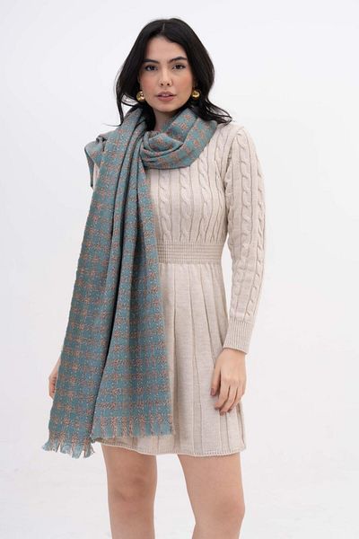 FENZA SCARF Wendy Crown Pattern Wool-Acrylic Mix Winter Scarf