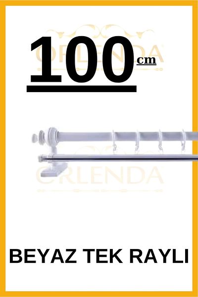 Orlenda Umeraș pentru perdea rustică cu o singură șină albă 100cm