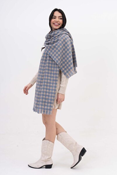 FENZA SCARF Wendy Crown Pattern Wool-Acrylic Mix Winter Scarf