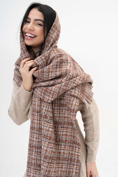 FENZA SCARF CRUCIETĂ DE IARNĂ LIVELY CU MODEL DE DESEN Lână-Acrilic