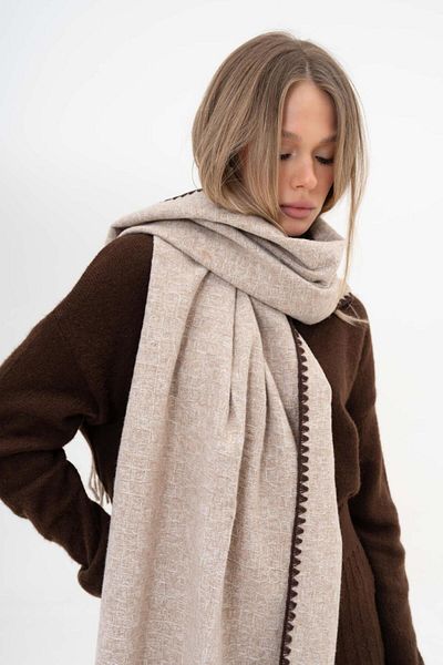 FENZA SCARF Bri̇an Nail Detail Wool-Acrylic Mix Winter Scarf