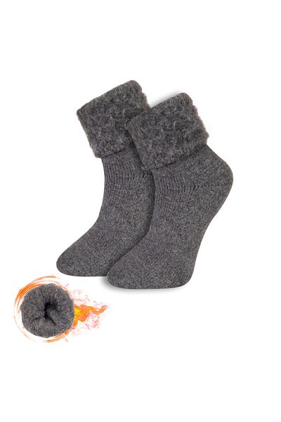 FOURSOLOS Thermal Gray Winter Socks Unisex 2-Piece Size 36-41