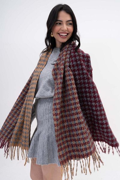 FENZA SCARF LISA DEGRADE WRENCH PATTERN MIXT DE LANA-AKRILĂ BĂRĂ DE IARNĂ