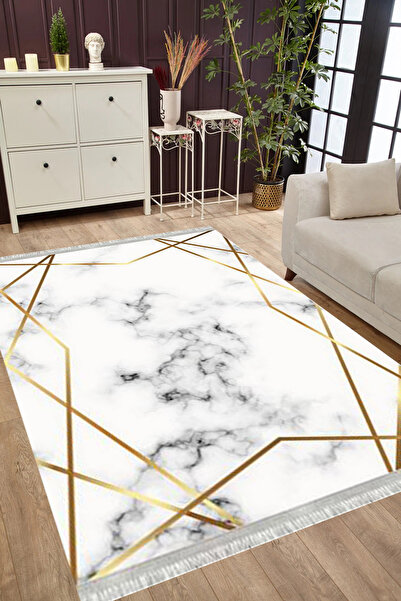 MUBO Kaymaz Tabanlı Yıkanabilir Antibakteriyel Dijital Baskı Stone Salon Halı...