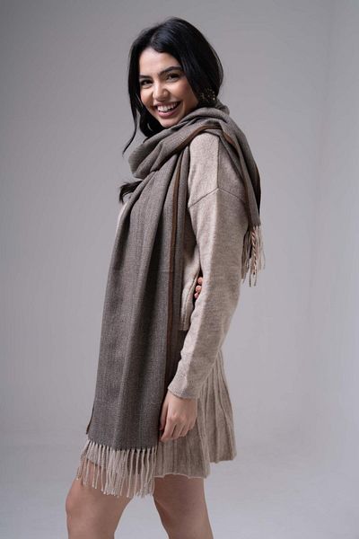 FENZA SCARF Eșarfă de iarnă cu model din amestec de lână-acrilic Kelvin Stripe