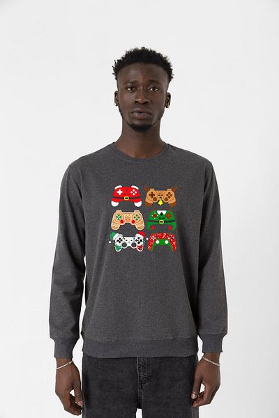 Tshirthane Ελεγκτής βιντεοπαιχνιδιών Χριστουγεννιάτικο καπνιστό ανδρικό φούτερ 2ip