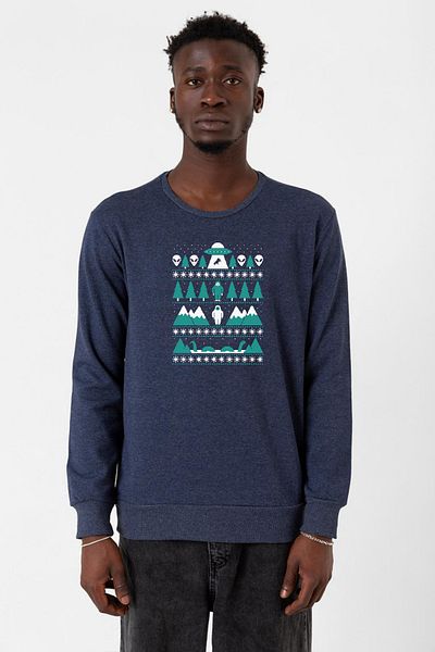 Tshirthane Мъжки суитшърт 2ip Paranormal Christmas в индиго цвят