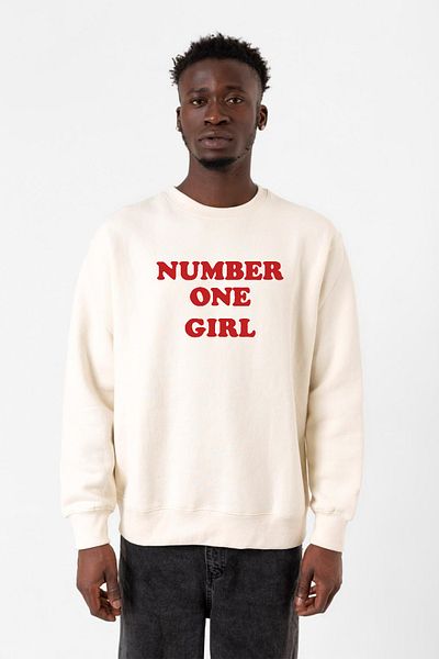 Tshirthane Ανδρικό φούτερ Rose Number One Girl Ecru 2ip