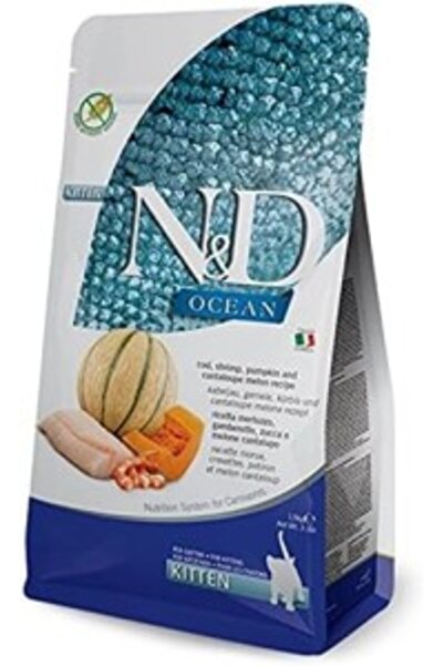 N&D Ocean Kuru Kedi Maması, Morina Balığı, Karides, Balkabağı ve Kavunlu, Yavru Kedi, 1.5 kg