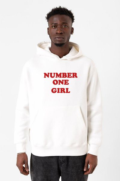 Tshirthane Φούτερ με κουκούλα Rose Number One Girl White Ανδρικό 3ip