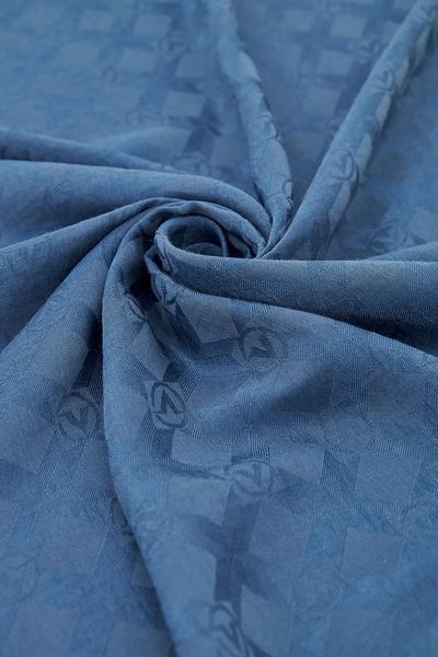 Valentino Orlandi Petrol Blue Alia Monogram Shawl