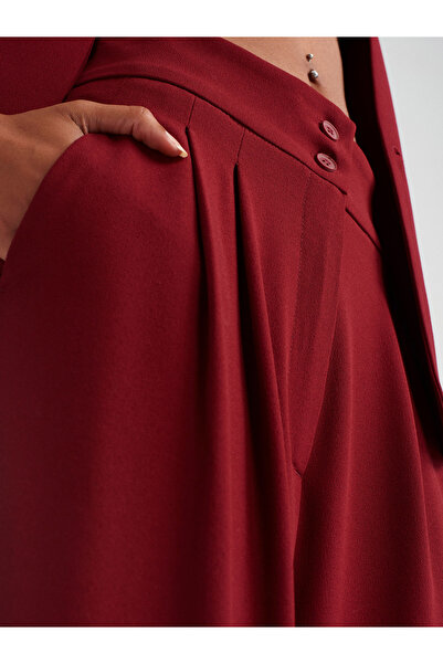 Dilvin 71585 Short Leg Trousers-Claret Red