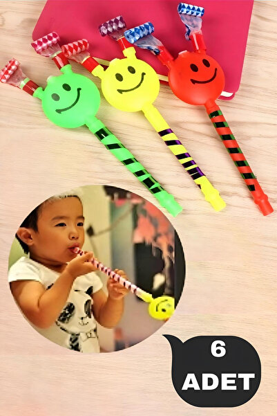 RoseRoi 6 Adet Hediyelik Oyuncak Emoji Gülen Yüz Düdüklü Kaynana Dili Doğum G...