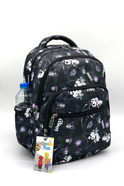 Bevitton Primary School Set of 3 Black Character Patterned Girls' Bag