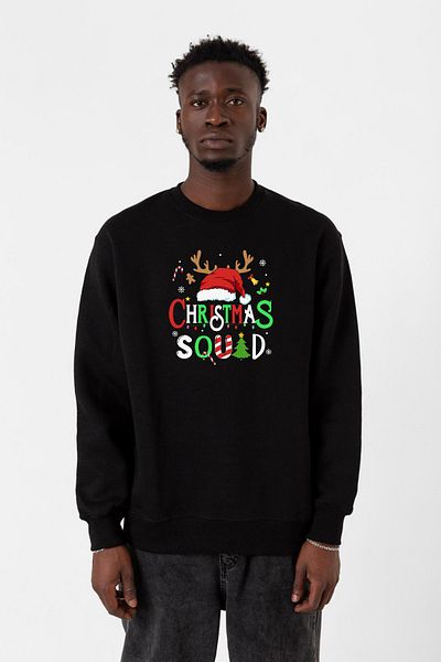 Tshirthane Φούτερ Christmas Squad Μαύρο Ανδρικό 2ip