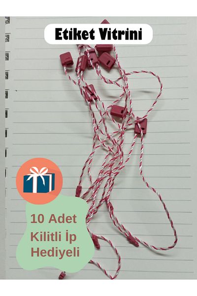 Etiket Vitrini ملصق كرافت 10 قطع 4.5x7.5 سم - مع حبل قفل هدية، تصميم فارغ