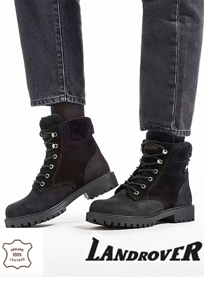 Land Rover Landrover Black (36-42) Nubuck Γνήσιες Δερμάτινες Μπότες 1ης Κατηγορίας (παραγωγή στο εξωτερικό)
