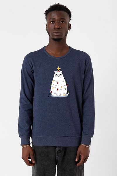 Tshirthane Ανδρικό φούτερ Grumpy Christmas indigo με 2 κορδόνια