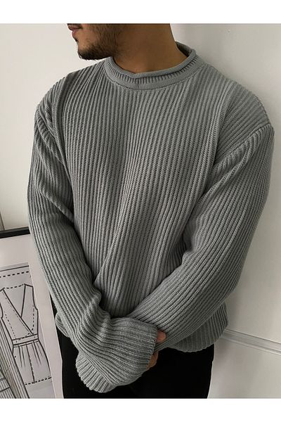 bonnline Sosis Collar Knitted Oversized Sweater