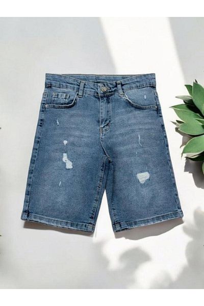 Çikoby Boy's Denim Shorts - Ripped Detail