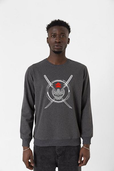 Tshirthane Φούτερ Ghost Of Tsushima Samurai Mask Smoked Ανδρικό φούτερ 2ip