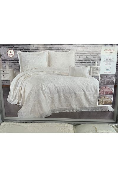 Capital Home Lace Double Bed Cover 4Th Piece