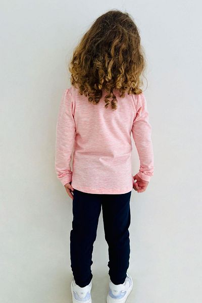 Breeze Girl's Tights Suit with Pockets, Flower Tassels and Embroidery, Age 3-8, Salmon Melange
