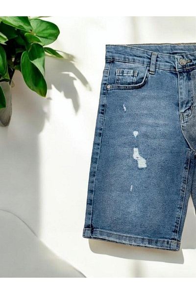 Çikoby Boy's Denim Shorts - Ripped Detail
