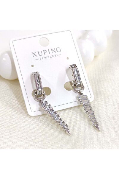 Güler Yüzlü Silver XUPING 10 ملم باجيت سالانتيلو أقراط الممر المائي الأبيض