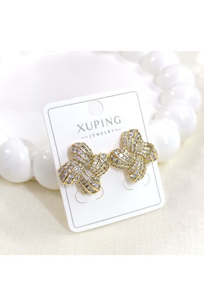 Güler Yüzlü Silver XUPING حجر الراين الرياح ريشة الأظافر أقراط الذهب