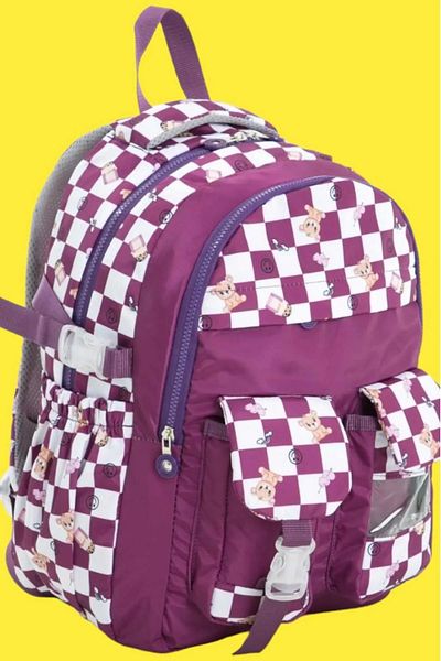 Uniquetrenders Unisex Waterproof Checkered Colorful School Bag Backpack