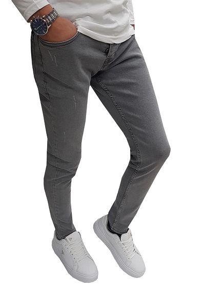 DENİM LONİ Sheff Denim Slim Fit Γκρι Jean Παντελόνι - 6679