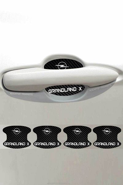 Kocamın Tasarımı Opel Grandland X - نمط كربوني، تصميم أنيق، مجموعة حماية من الرقائق المعدنية ومضادة للخدش في الباب