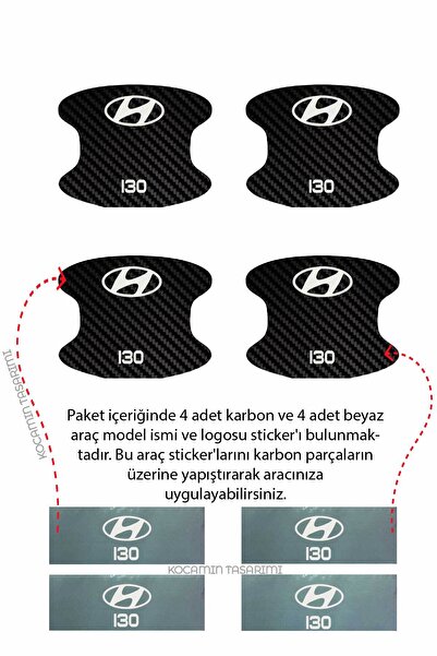 Kocamın Tasarımı Hyundai I30 Inside Door Carbon Pattern Anti-Scratch and Foil Protection Set - Stylish Design