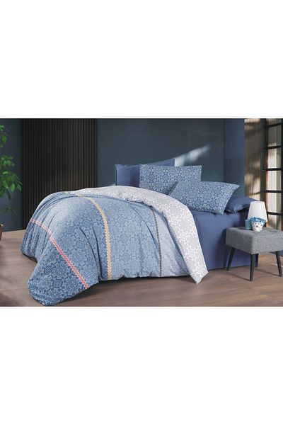 EvixHome Set cuvertură dublă de pilota Ranforce, albastru Octavius, 100% bumbac