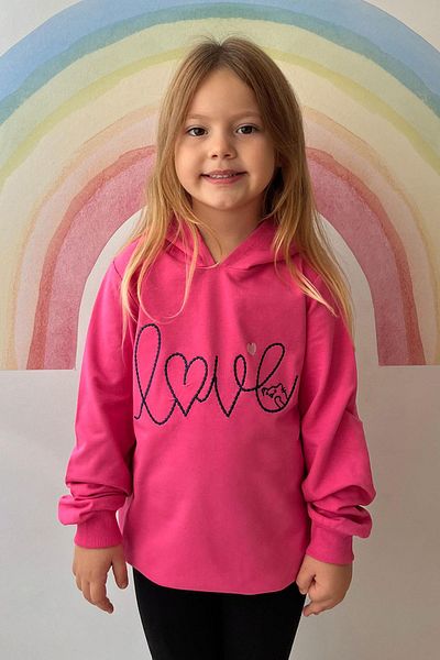 Breeze 2-6 Years Girl Pink Embroidered Sweatshirt