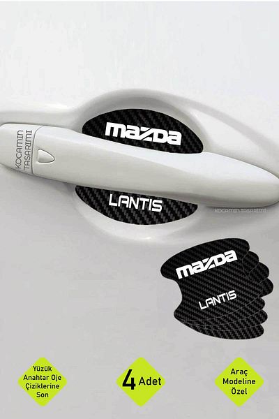 Kocamın Tasarımı موديل Mazda Lantis - طقم من 4 قطع من رقائق الكربون، مكتوب حسب الطلب